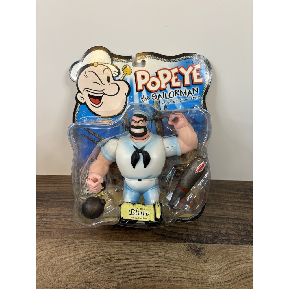 Popeye the Sailorman 6" Sailor Bluto w Torpedo & Bomb Figure by Mezco 2001
